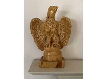 Carved Wood Folk Art Eagle Statue