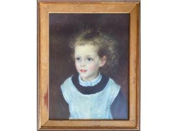 Vintage Framed Painting Child Portrait
