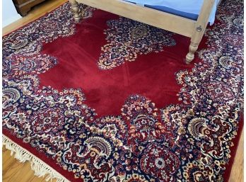 Authentic Wool Oriental Area Rug With Center Medallion Design