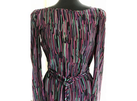 Vintage Silk Dress Mary McFadden Beautifully Detailed - Sz 10