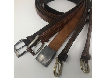 6 Quality Leather Belts - Sz 38