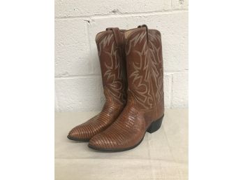 Tony Lama Brown Western Boot With Stitch Size 6C