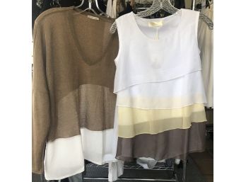 A Pair Of Tops In Similar Color Tones - One NWT - Sz M