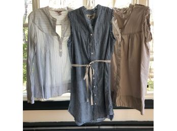 Cool Cotton Threesome - 2 Tunics And A Shirt Dress