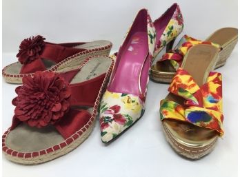 Colorful Fun Wedges And Pumps - Sz 7.5-8