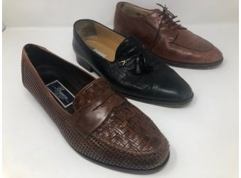 3 Pairs Of Quality Mens Shoes - Sz 8.5-10 Bragano, Vito Rufola And Cole Haan
