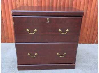 Two Drawer Wooden File Cabinet  Rose