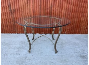Glass Round Table With Gold Metal Legs