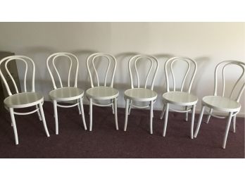 Six White Ikea Chairs (indoor/outdoor). Lightweight