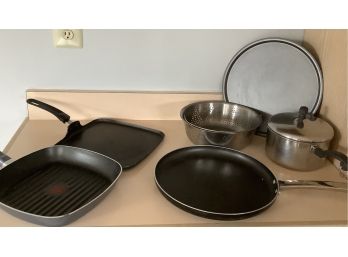 Pot,  Pizza Pan, Strainer And Griddle Pans