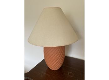 Terracotta Lamp Base And Shade As Pictured