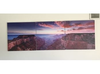 Beautiful Triptych Wooden Wall Art Canyon Scene