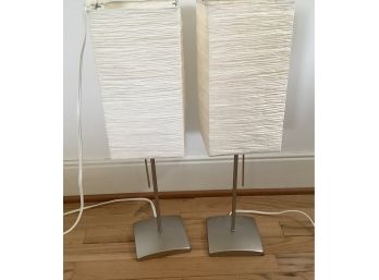 Two Ikea Night Stand Paper Lantern Lamps