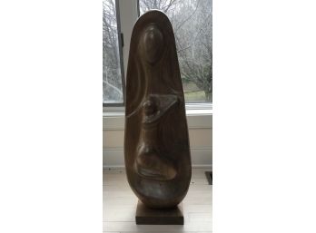 1960s Mother And Child Wood Abstract Art