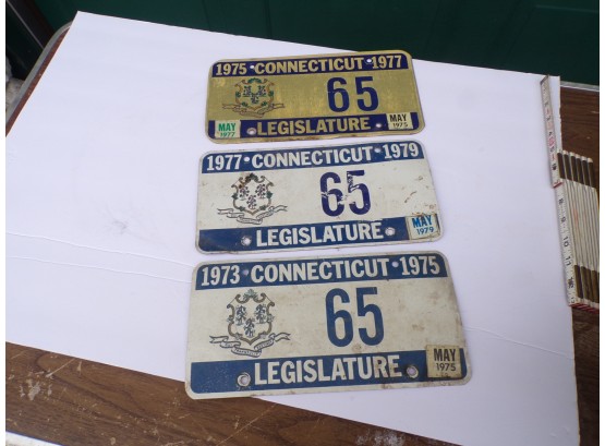 License Plates 3 Ct. Legislative Vintage