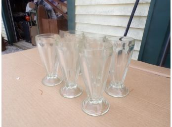 Lot Of 6 Soda Fountain Glasses