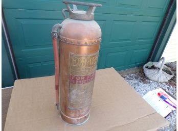 Antique Fire Extinguisher Empire W/brass On Copper Tag