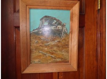 Painting O/B 'Old Boat In Field'
