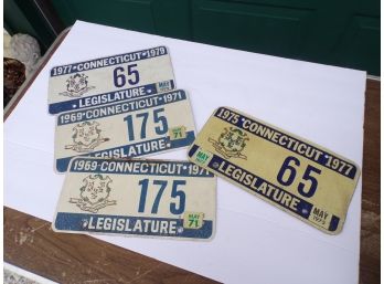 Lot Of 4 Ct. Legislature License Plates Vintage