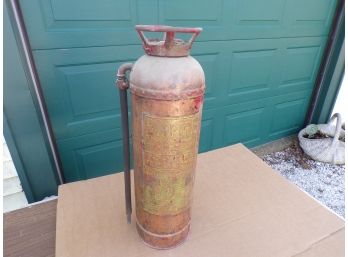 Antique Fire Extinguisher Empire Copper  W/brass Plate
