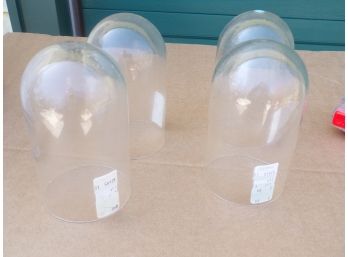Lot Of 4 Small Glass Domes Vintage