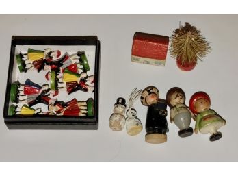 Vintage Miniature Wood And Plastic Figures