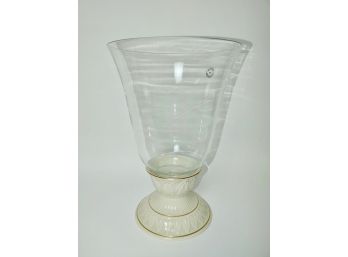 Lenox Porcelain And Glass Hurricane Candleholder
