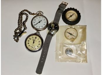 Lot Of Pocket Watches & Compasses