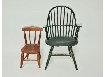 Salesman Sample Sized Windsor Chair & Another