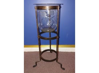 Etched Glass Wine Cooler Stand