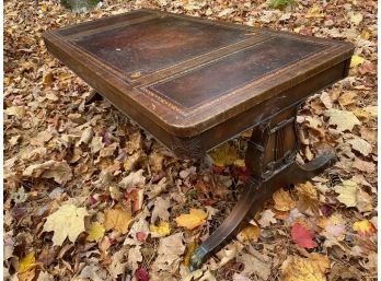 Weiman Duncan Phyfe Style Leather Topped Coffee Table