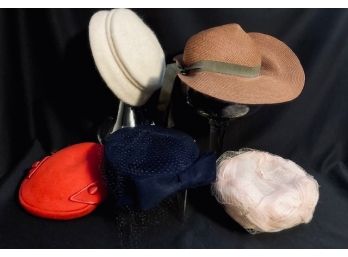 Collection Of 5 Vintage Ladies Hats.