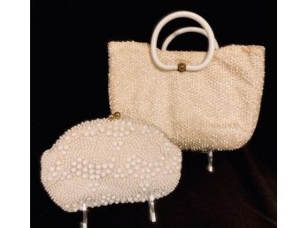 Two Beaded And Faux Pearl Vintage Handbags