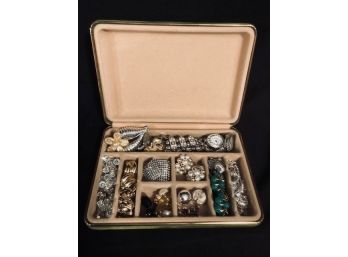 Meticulously Organized Vintage Jewelry Box With Contents