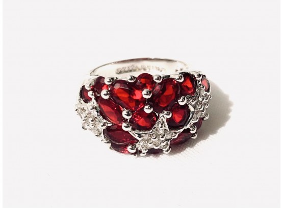 Ruby Red Rhinestone Costume Ring