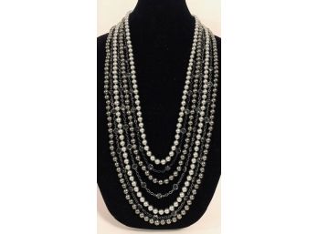 Stunning Faux Grey Pearl Necklace By Lia Sophia