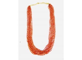 Effortless Multistrand Coral Bead Gold Filled Necklace.