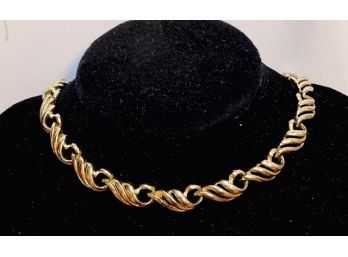 Vintage Signed Coro Collar Style Goldtone Necklace