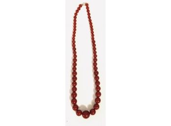 Vintage Cinnamon Lucite Graduated Bead Necklace