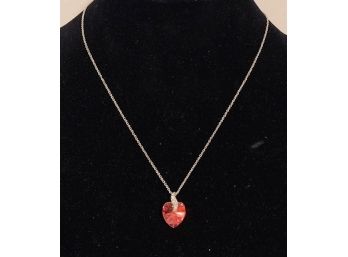 Romantic Fuchsia Rhinestone Heart Pendant