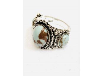 Sterling Silver Southwest Style Turquoise Ring - Size 7