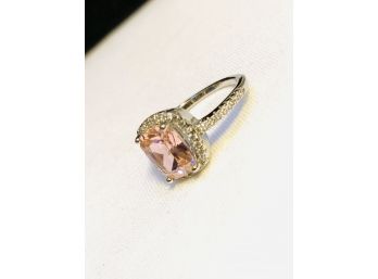 Gorgeous Pink Topaz Ladies Ring - Size 7
