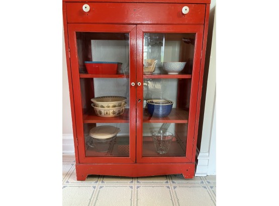 Vintage Display Cabinet With Drawer