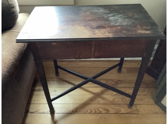 Antique Rustic Table With Removable Top.