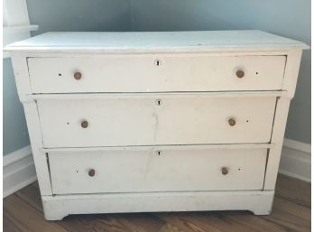 Vintage White Three Drawer Dresser