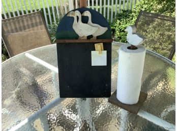Duck Decor!  Wooden Paper Towel Holder And Magnetic Reminder Board