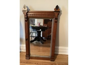1900s Antique Victorian Carved Solid Wood Mirror