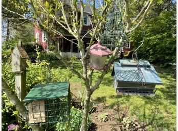 Lot Of Four Bird Feeders.....as Pictured In Tree