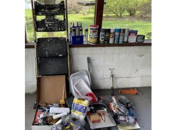 Huge Painters Lot!  Including Step Ladder And Many New Items. Please See Photos