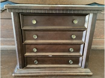 Vintage Solid Wood 4 Drawer Jewerly Box